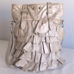 Hype ruffle leather tote bag
